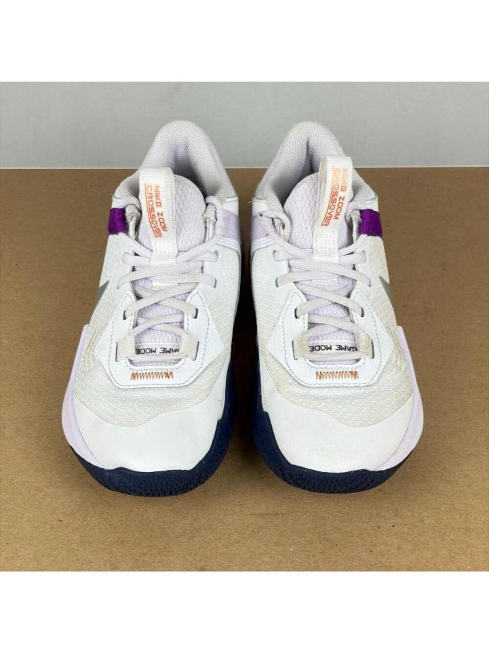 Nike Zoom Crossover Game Mode Basketball Shoes Youth 4Y White Purple Athletic - Picture 2 of 10